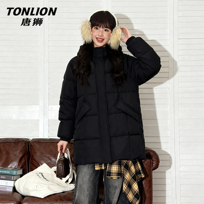 唐狮官方中长款棉服女款2025新款