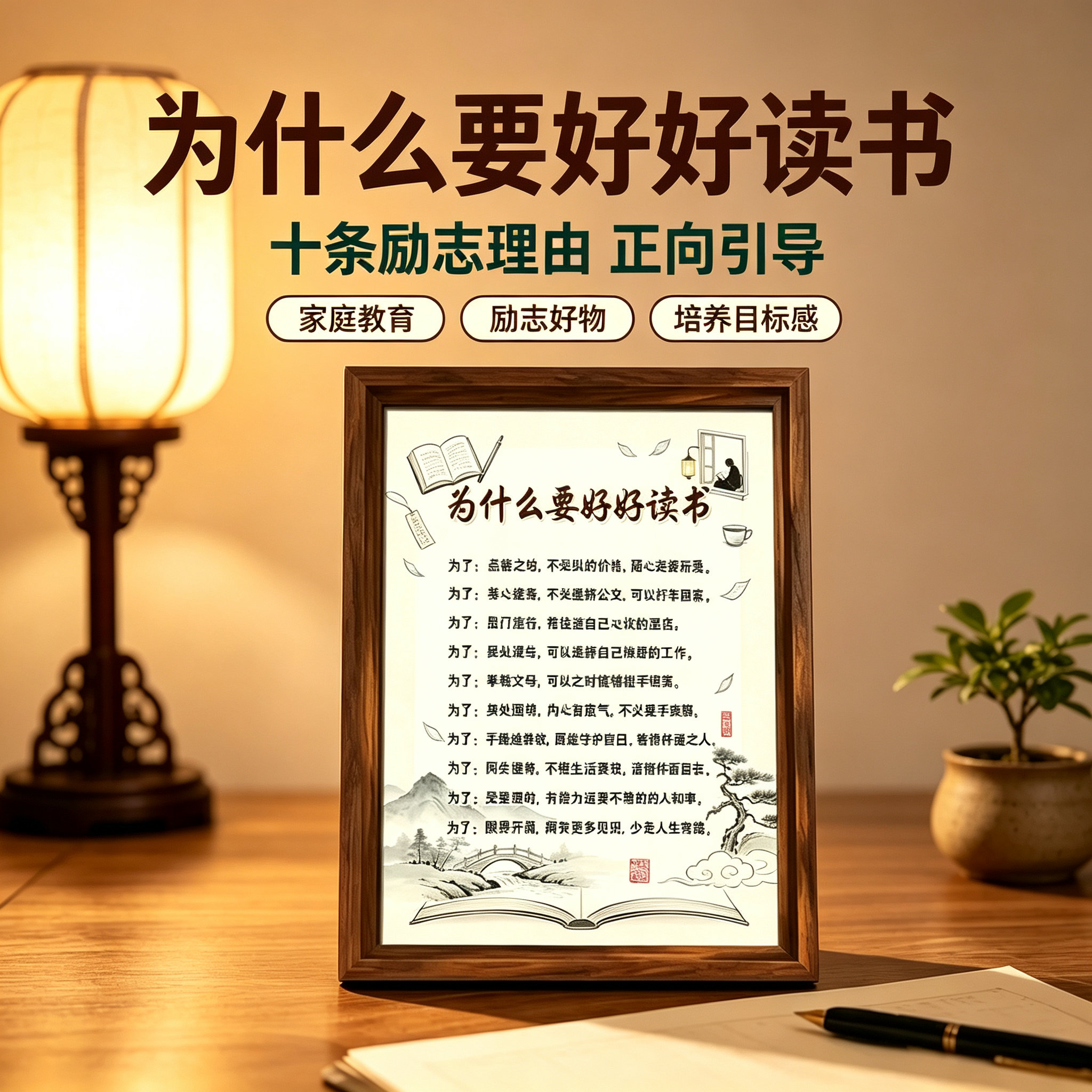 为什么要好好读书励志相框摆台学生学习激励教育摆件书房HHHYK