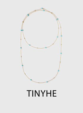 TINYHE绿松石纯银长款项链