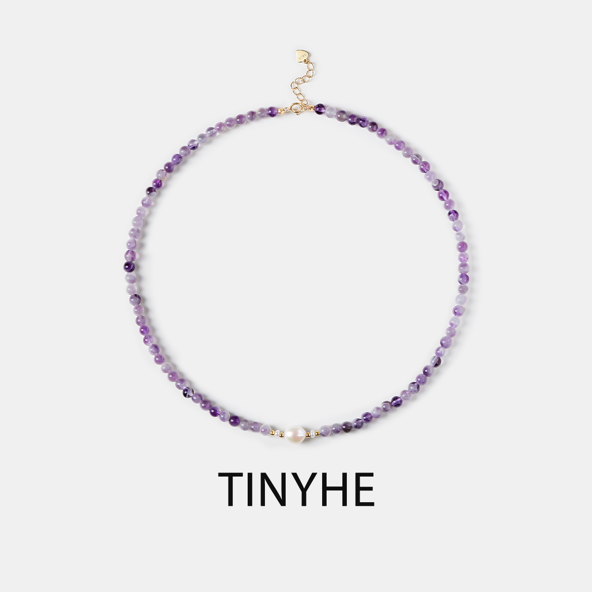 微合天然紫水晶珍珠项链