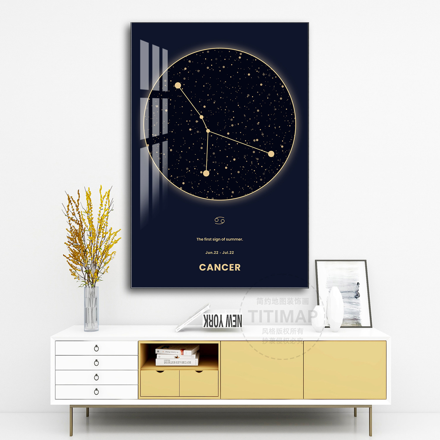 TITIMAP十二星座系列装饰画客厅沙发背景墙挂画卧室玄关餐厅油布