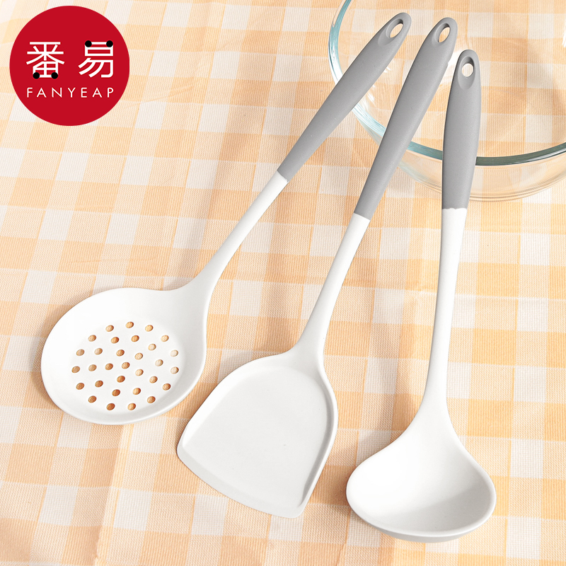 锅铲/硅胶B1pq508-家用厨房炒菜铲子汤勺漏勺刮刀不伤锅烙饼耐用