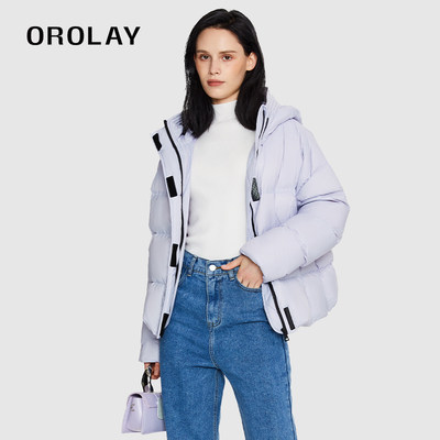 OROLAY休闲连帽羽绒服