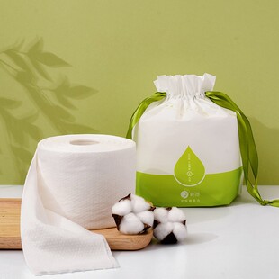 棉遇孕婴适用洗脸巾加厚绵柔巾洁面巾60抽洗面巾纸卷筒式化妆棉
