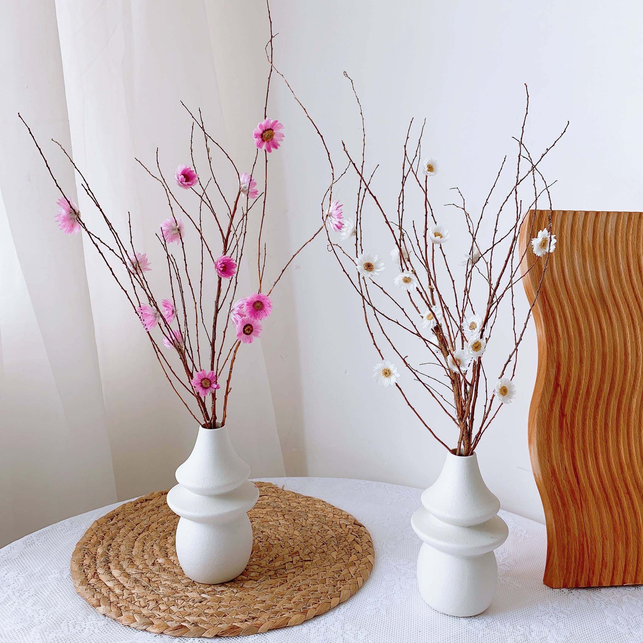 极简干花花束干树枝中式禅意家居插花摆件客厅装饰花瓶套装侘寂风