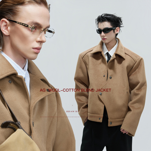 ArguE 静奢贵气解构异形设计短绒毛加厚毛呢外套男 CulturE焦糖