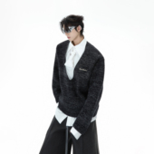 男 假两件拼接毛衣简约宽松针织衫 ArguE CulturE小众解构领带衬衫