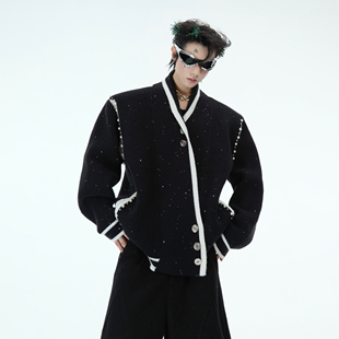 小众解构斜门襟细闪设计感毛衣宽松上衣 浪漫书签 ArguE CulturE