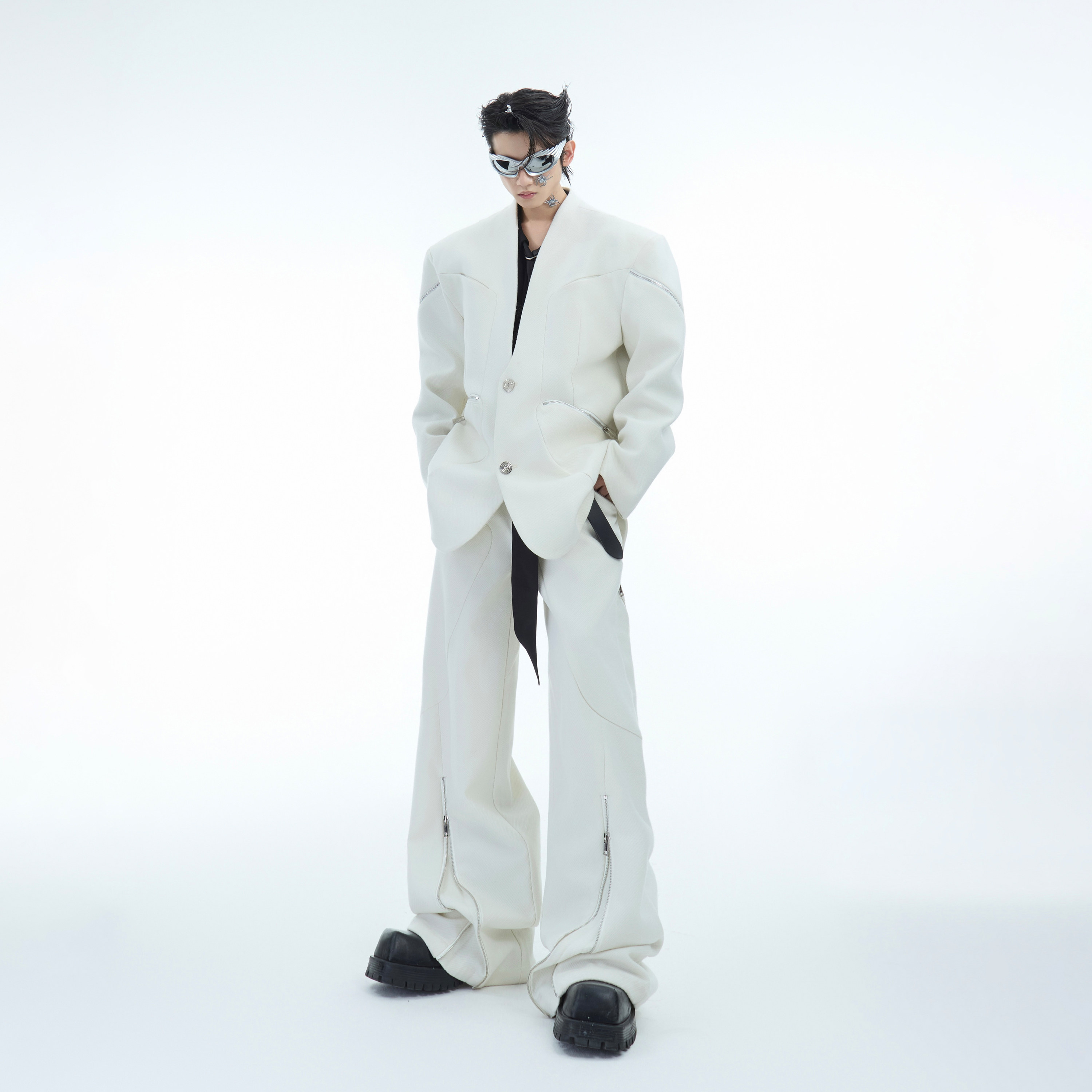 ArguE CulturE小众解构金属拉链设计感西装外套斜纹肌理西服套装,男装,西服套装,淘宝优惠券,粉丝福利购,淘宝优惠卷