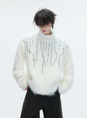 ArguECulturE 奇迹暖棕*重磅宝石点缀红色毛衣加厚高领保暖毛衫冬