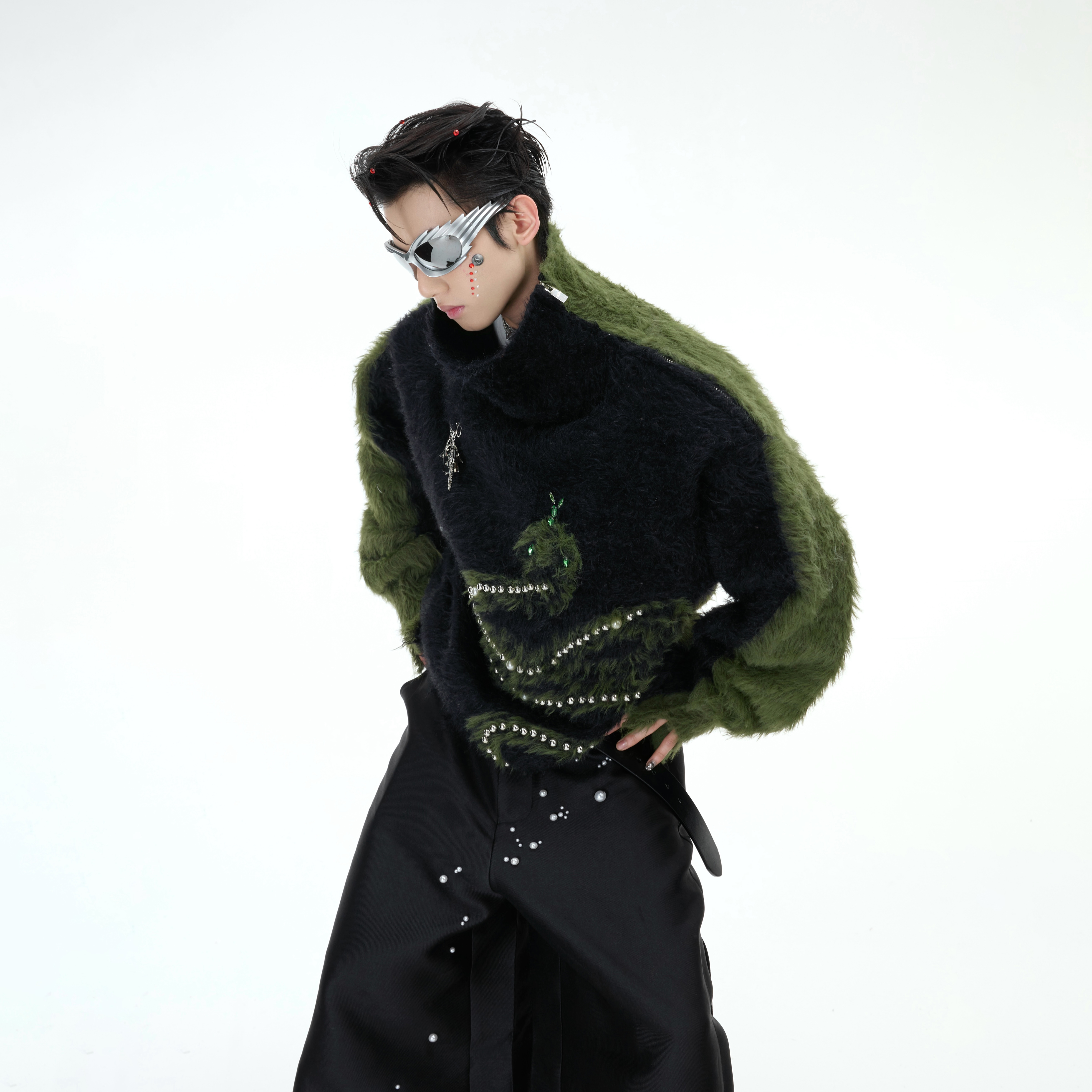 ArguECulturE珍珠高领针织毛衣