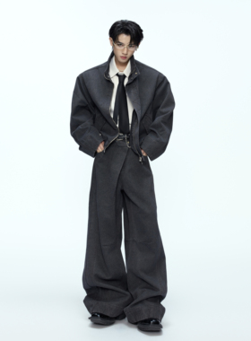 ArguE CulturE复古水洗廓形哈灵顿夹克外套百搭短款立领工装套装