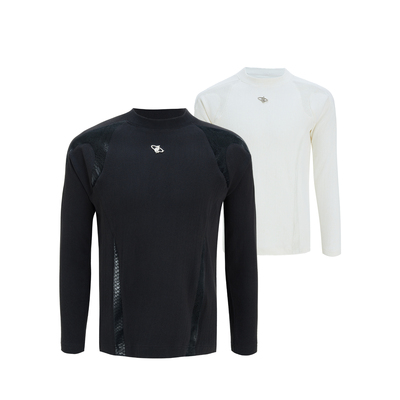 暗鳞*纯棉坑纹解构圆领打底衫