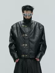 Argue Culture25Fw Cotton Jacket with Fur Lining, Thickened with Airplane Buckle, Leather Jacket