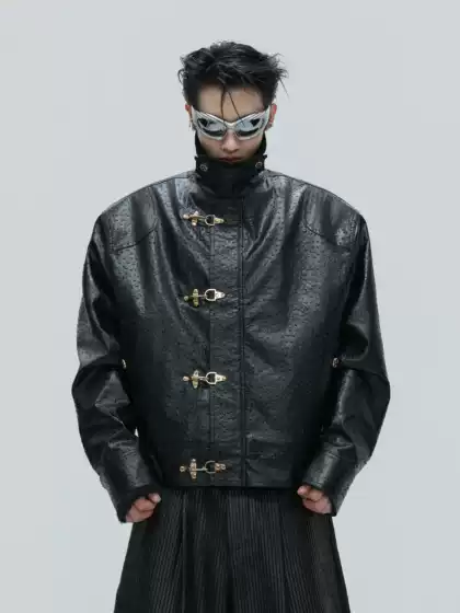 Argue Culture25Fw Cotton Jacket with Fur Lining, Thickened with Airplane Buckle, Leather Jacket