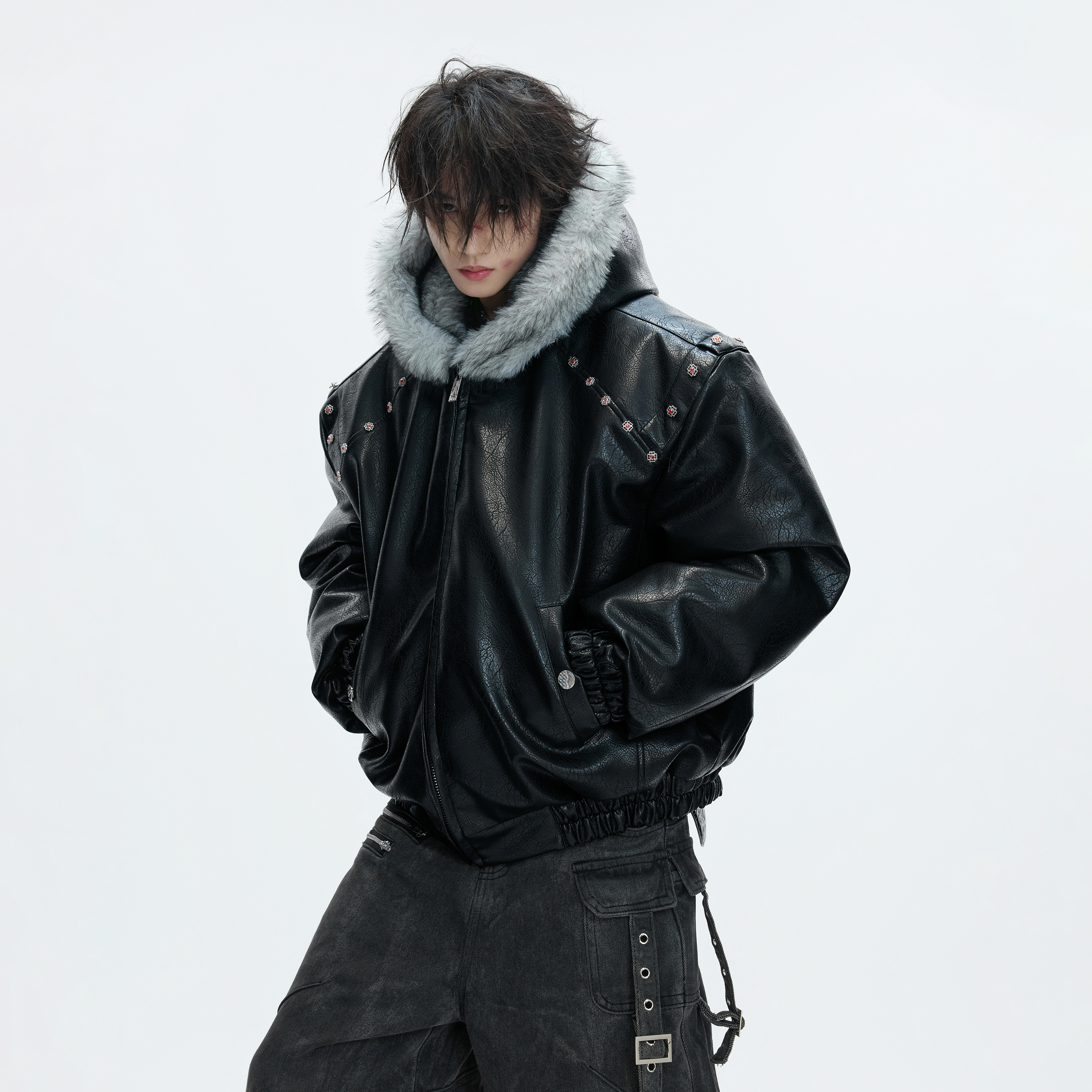 玄狐重磅2000G皮衣棉服