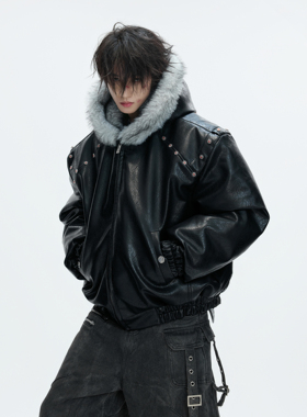 ArguECulturE玄狐*重磅2000G皮衣棉服座山雕连帽加厚加绒外套冬