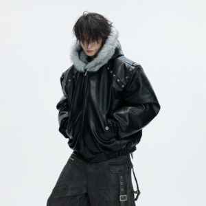 玄狐重磅2000G皮衣棉服