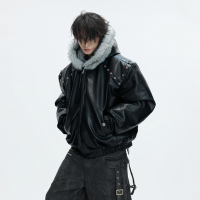 玄狐重磅2000G皮衣棉服