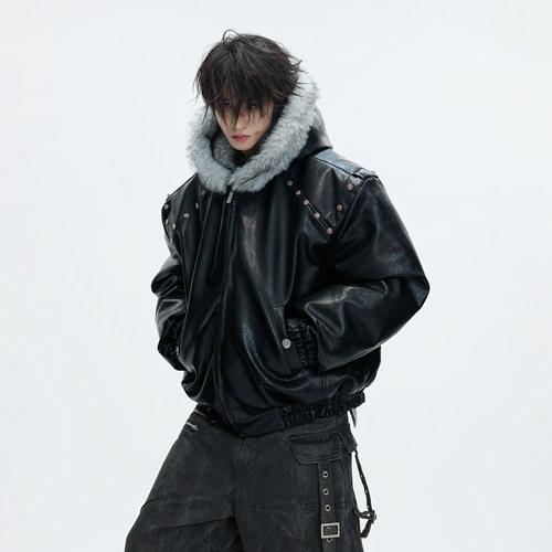 玄狐重磅2000G皮衣棉服