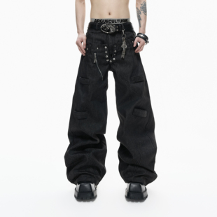 ArguE26ss康龙高定14.5脱浆原牛直筒裤 双腰头sagging重磅牛仔裤