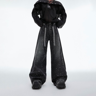 ArguE烫钻小众水洗牛仔裤