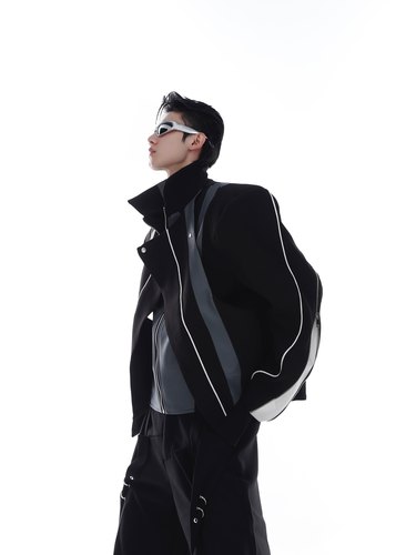 CulturE春夹克外套pu皮短款外套