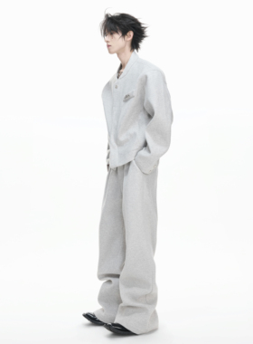 ArguE CulturE空序*高支毛呢短宽夹克外套套装宽松弧形薄款上衣