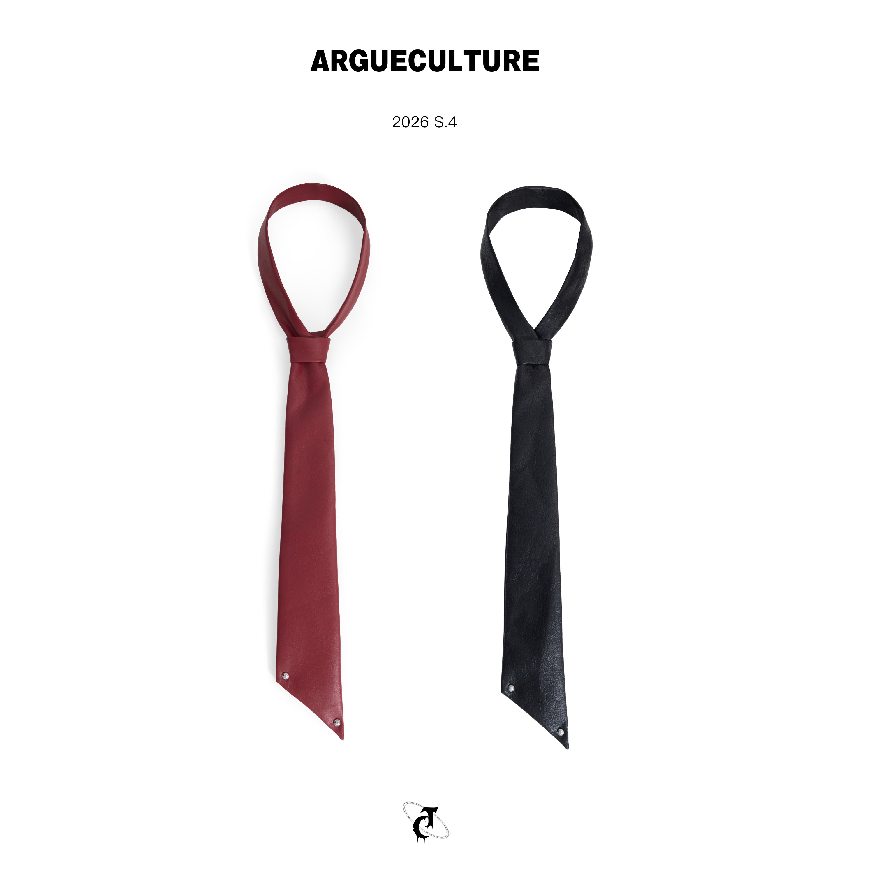 ArguE雾漫*新款爆裂纹不规则设计感皮质领带高级感手打衬衫领结