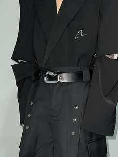 CulturE小众金属扣设计感腰带男女百搭简约高级皮带先锋朋克裤 带