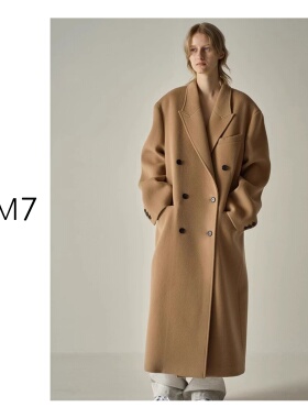 NEM7 羊毛大衣女秋冬新款韩版百搭西装领长袖中长款外穿