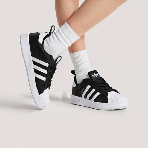 Adidas阿迪达斯童鞋SUPERSTAR三叶草贝壳头大童运动休闲鞋IH3503