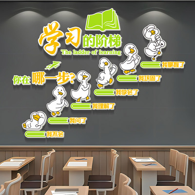 班级文化墙贴纸教室布置装饰培训机构托管班自习室开学黑板报励志