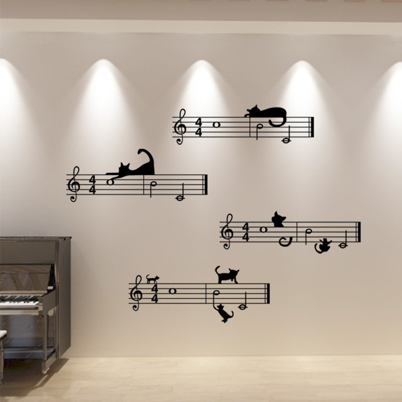艺术培训班卡通五线谱音符教室卧室客厅背景墙音乐墙面装饰墙贴画