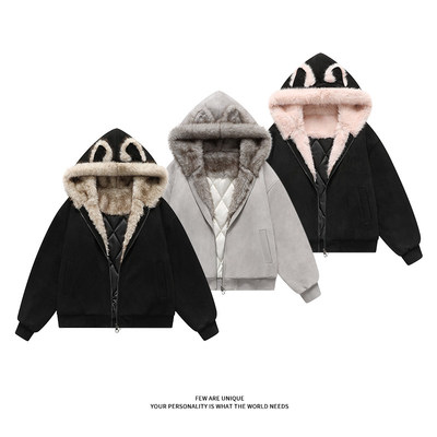 FDRGDES麂皮毛领夹棉座棉衣