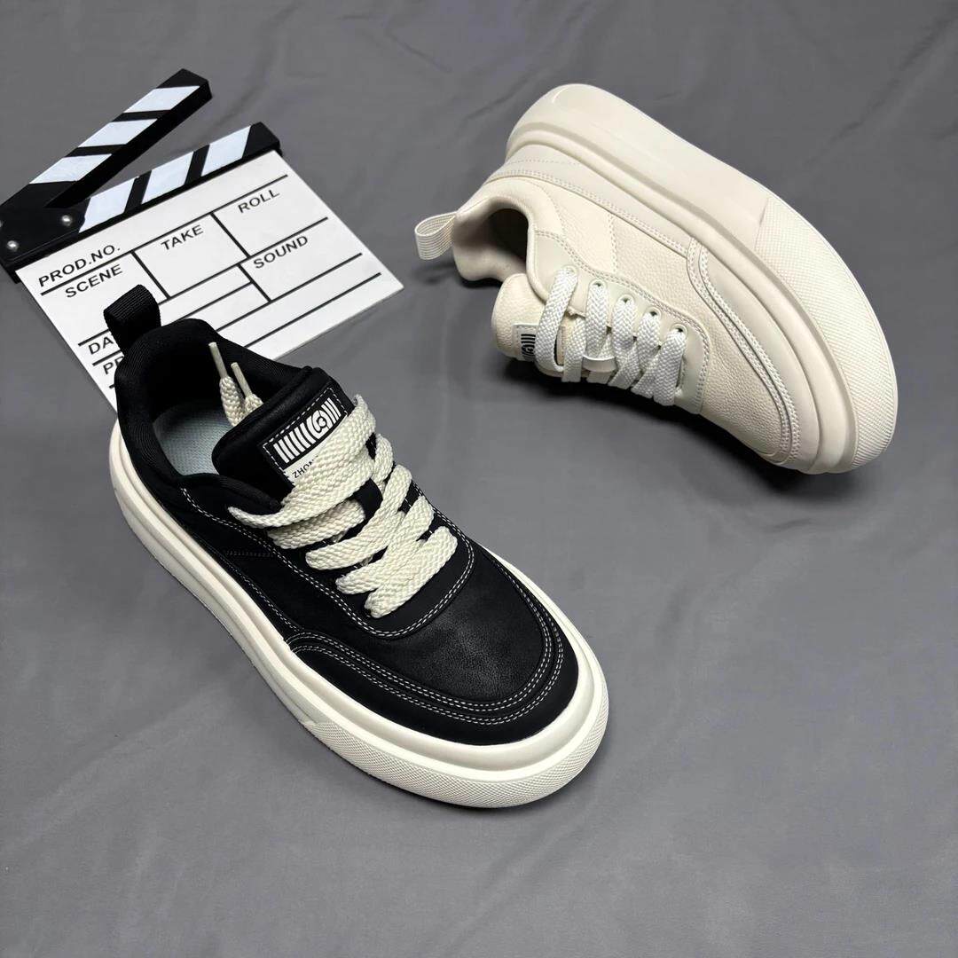 CJJ秋冬男士休闲板鞋纯色