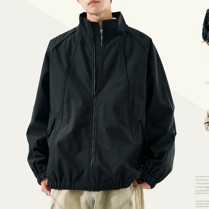 SZON夹克男秋冬美式潮男飞行加厚外套爆款立领户外休闲冲锋衣男装