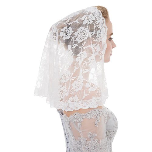 White Bride Lace Hood Headwear Wedding Dress Veil Short Shaw