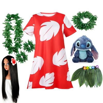 Lilo Costume for Girls Stitch Cosplay Princess Costume Short