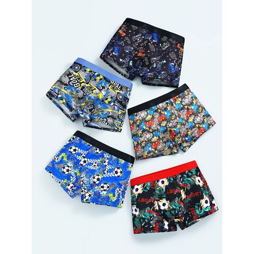 5-Piece Mixed Pack of Boys' Underwear Street Style Cool Boy