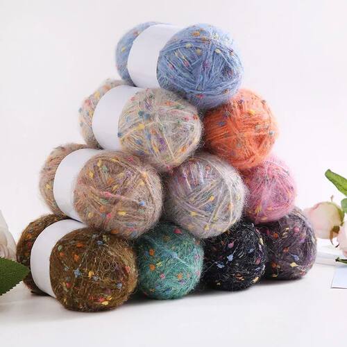 50g Solored Bean Thread Hand-Woven DIY Scarf Hat Bag Ready-T