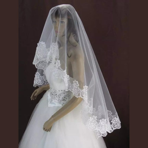 Bridal Veil Single Layer Lace Embroidery Encryption Net Wedd