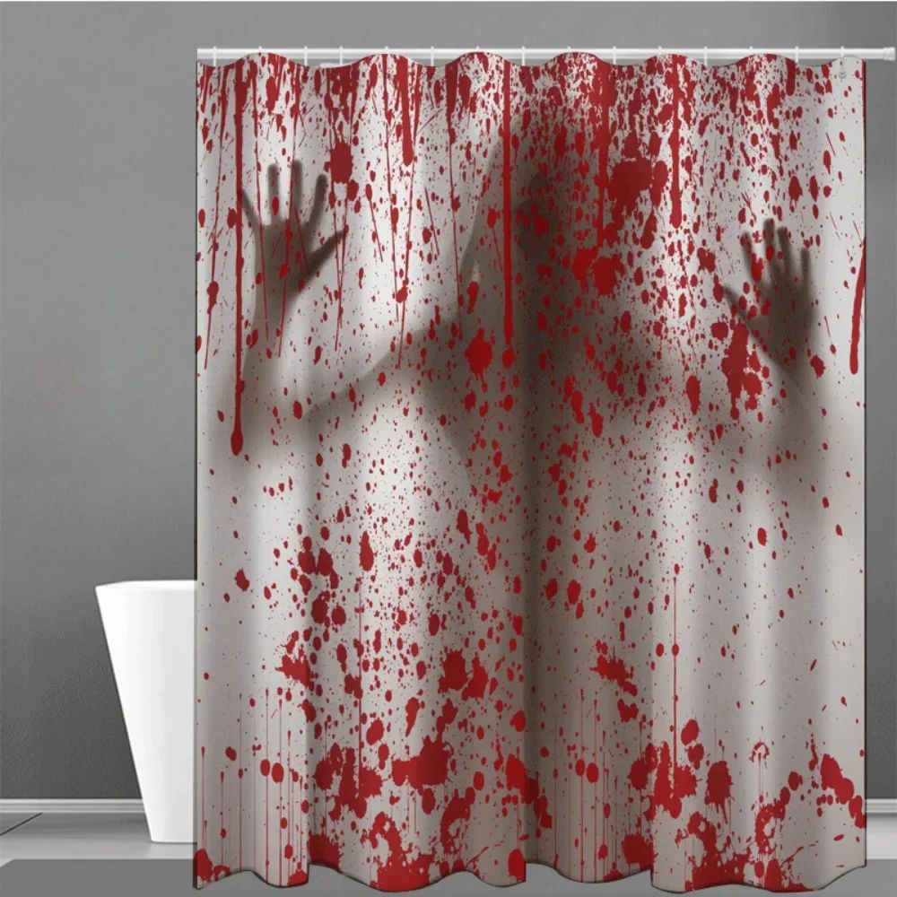 Scary Horror Bloody Splatter Shower Curta Bathroom Accessori