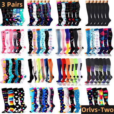 3/6 Pairs Free Shipping Compression Socks Women Medical Nurs