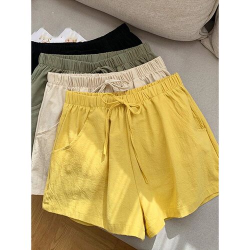 ITOOLIN Casual Linen Shorts Women Gym Workout Shorts Short P