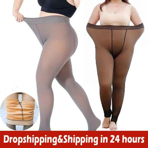 Plus Size Women's Winter Tights Thermo Pantyhose Insulated