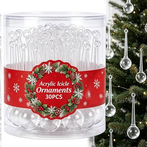 Wholesale Clear Acrylic Crystal Icicle Ornaments DIY Xmas Tr