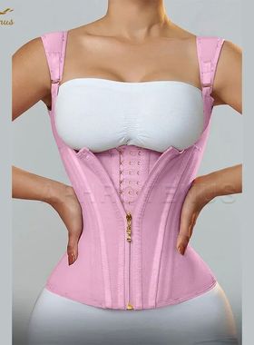 Fajas Colombianas Women Double Compression Waist Trainer Cor
