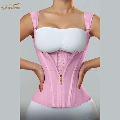 Fajas Colombianas Women Double Compression Waist Trainer Cor