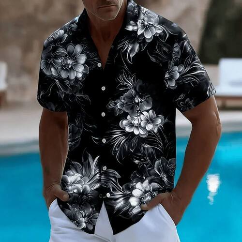 Summer Hawaiian Floral Beach Casual Plus Size Shirt 3D Cocon